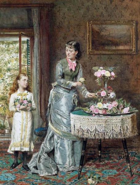 Arranging The Flowers by George Goodwin Kilburne