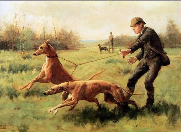 Exercising Greyhounds by George Goodwin Kilburne