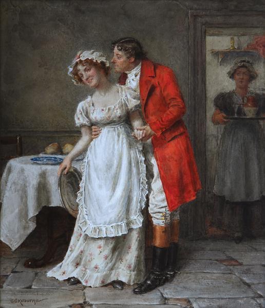 Gentleman And Maidservant by George Goodwin Kilburne Oil Painting Reproductions