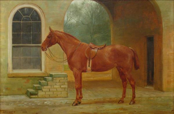 Jemima In Stableyard by George Goodwin Kilburne