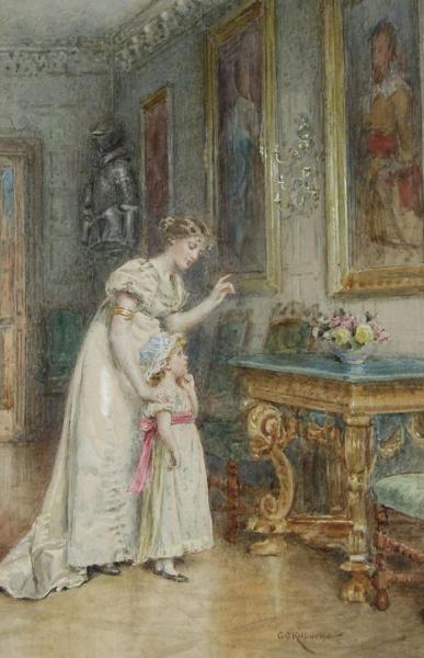 Mother And Child In A Picture Gallery by George Goodwin Kilburne Oil Painting Reproductions