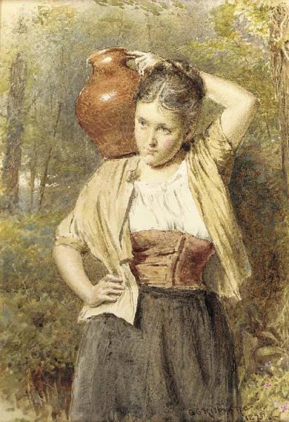 Returning From The Well by George Goodwin Kilburne Oil Painting Reproductions