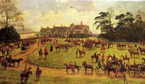 The Cheshire Hunt: The Meet At Calverley Hall by George Goodwin Kilburne