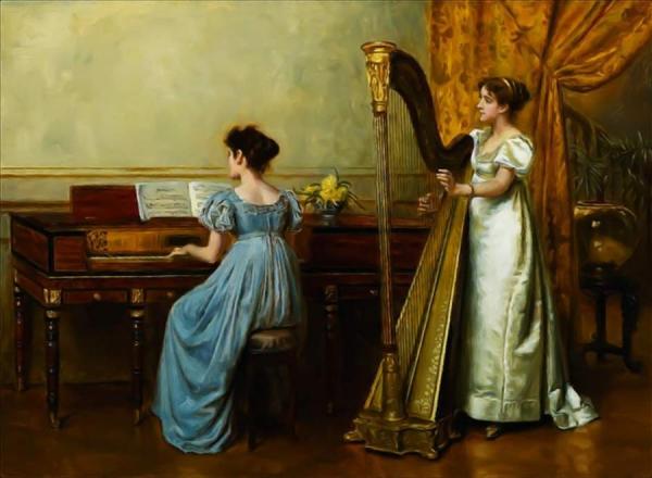 The Duet by George Goodwin Kilburne Oil Painting Reproductions