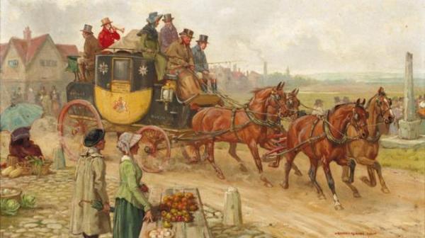 The London To Manchester Mail Coach by George Goodwin Kilburne