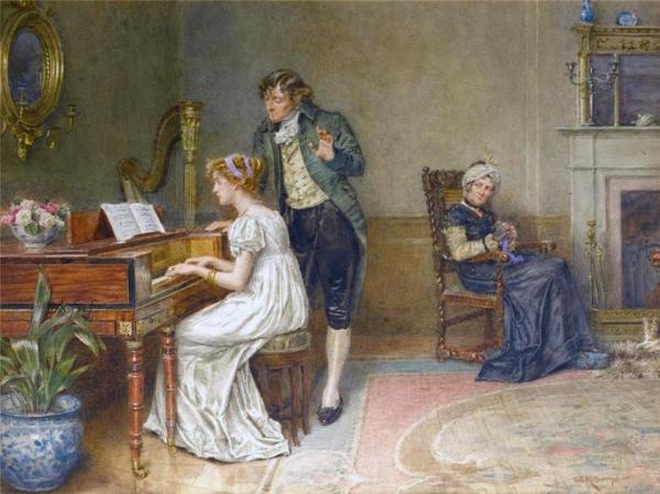 The Music Lesson by George Goodwin Kilburne