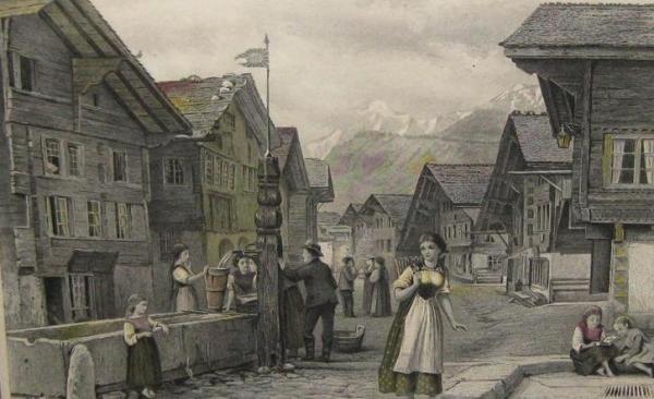 View Of Meiringen (switzerland) by George Goodwin Kilburne