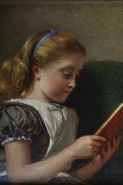 Young Girl Reading by George Goodwin Kilburne