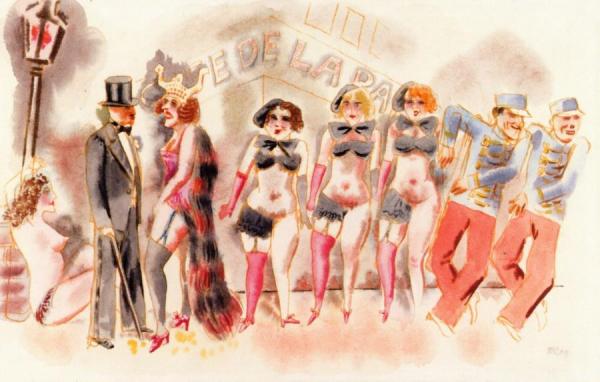 Burlesque Show, New York, Café De La Paris by George Grosz