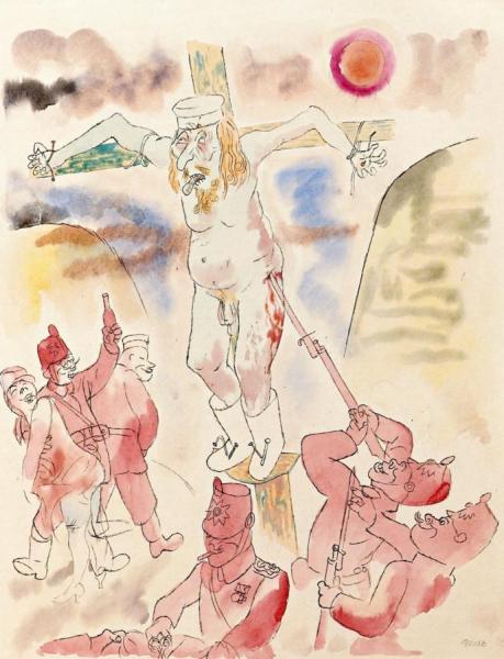 Christ On The Cross by George Grosz