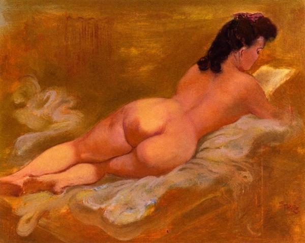 George Grosz Nude Lying Down Reading