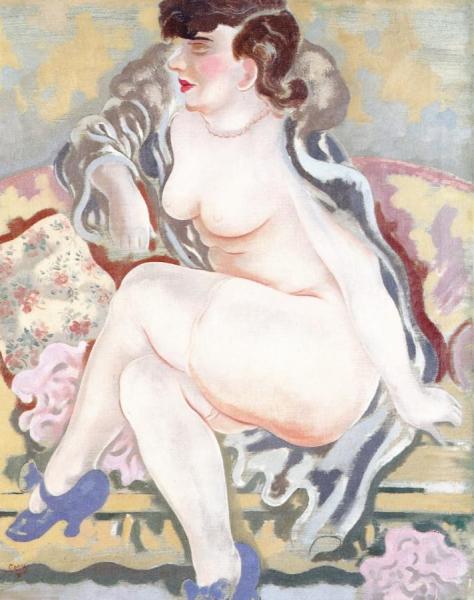 Nude With Blue Shoes by George Grosz