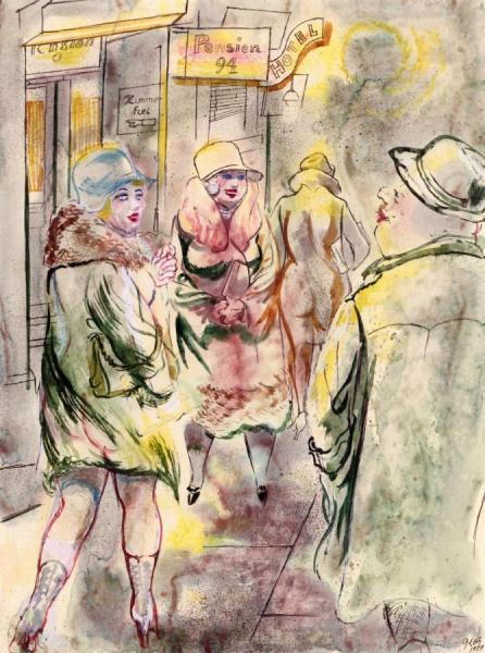 Street Scene, Berlin by George Grosz Oil Painting Reproductions