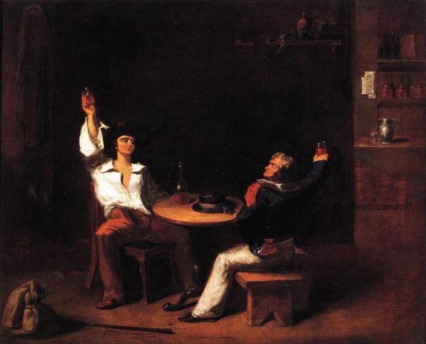 A Sailor Of The U.s.s. Constitution, Toasting A New Recruit In A Saloon by George H. Comegys