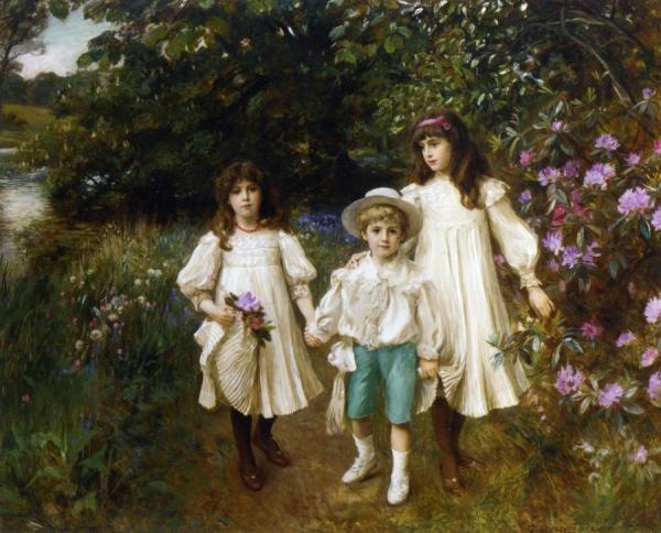 Meriel, Cynthia And George Perkins by George Harcourt