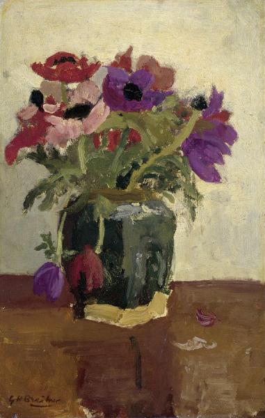 George Heidrik Breitner Gemberpot Met Anemonen