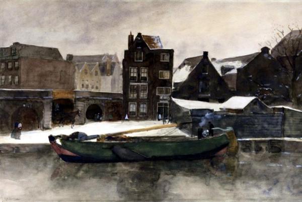 Het Prinseneiland: The Teertuinen In Winter, Amsterdam by George Heidrik Breitner