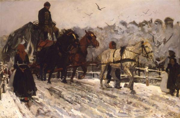 Sleperspaarden In De Sneeuw by George Heidrik Breitner
