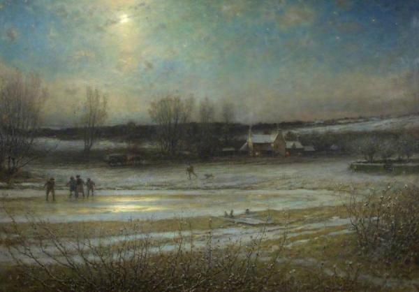 A Frosty Night: The Frozen Mill Pond by George Henry Boughton