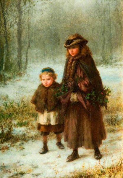 A Winter Morning's Walk by George Henry Boughton Oil Painting Reproductions
