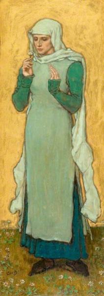 A Woman Holding A Marguerite by George Henry Boughton