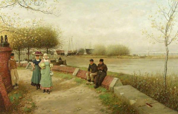 George Henry Boughton An Exchange Of Compliments, Muiden, North Holland