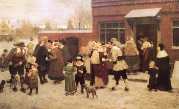 New Year's Day In New Amsterdam by George Henry Boughton Oil Painting Reproductions