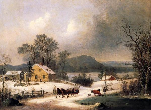 George Henry Durrie A Sleigh Ride In The Snow