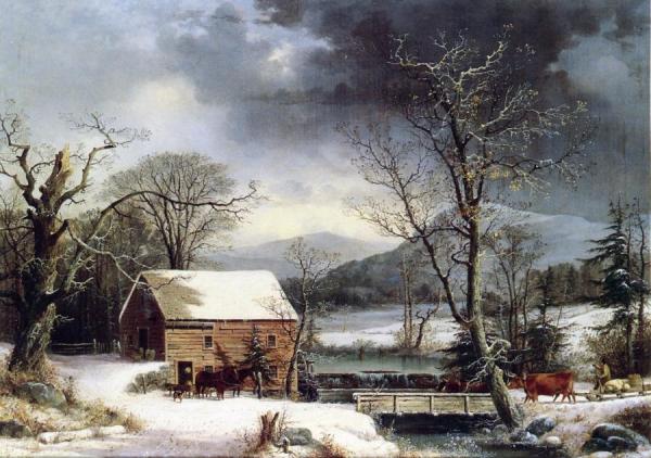 At The Mill, Winter by George Henry Durrie