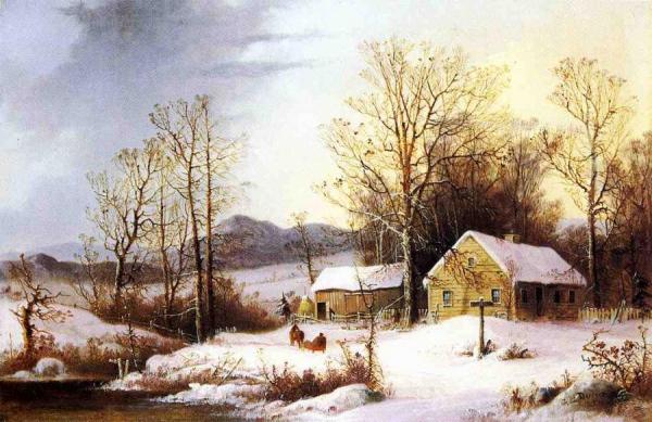 George Henry Durrie Farmstead In Winter
