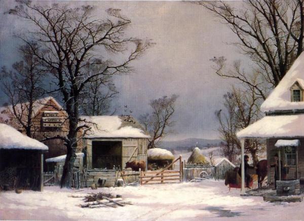 Farmyard, Winter by George Henry Durrie