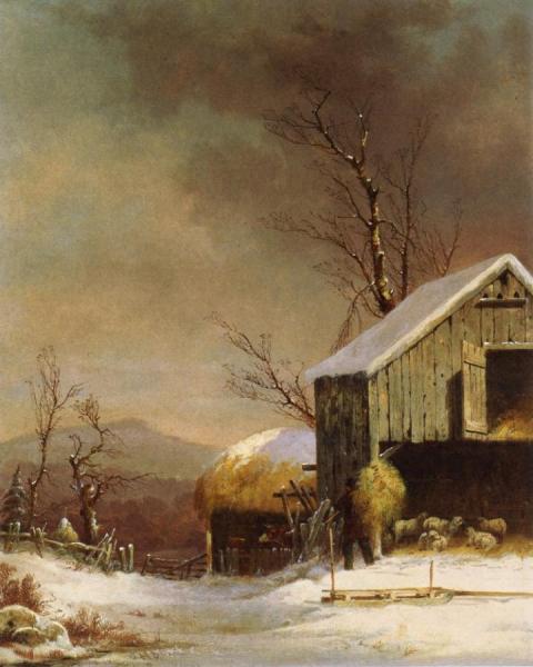 Feeding The Sheep by George Henry Durrie