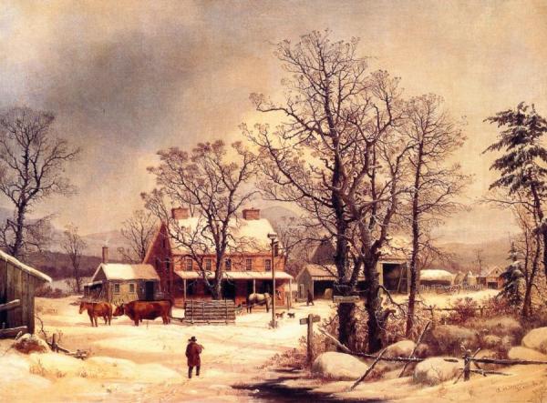On The Road To Boston by George Henry Durrie