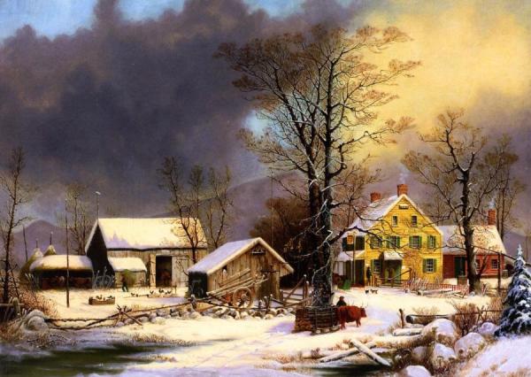 Winter In The Country, A Cold Morning by George Henry Durrie