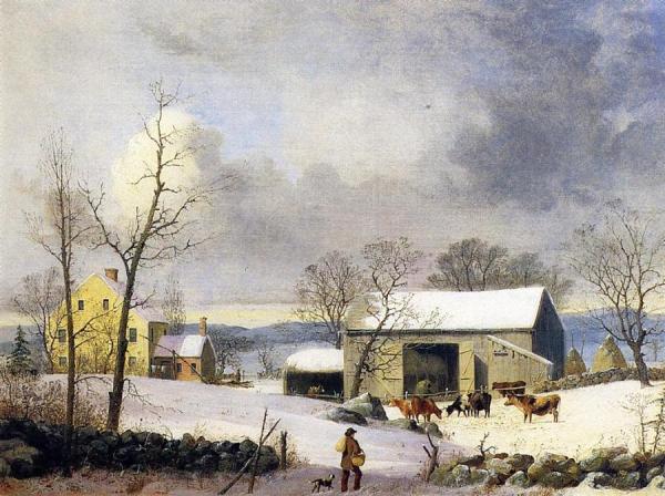 Winter In The Country, Farmyard by George Henry Durrie