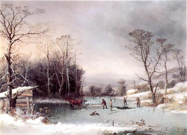 Winter In The Country, Getting Ice by George Henry Durrie
