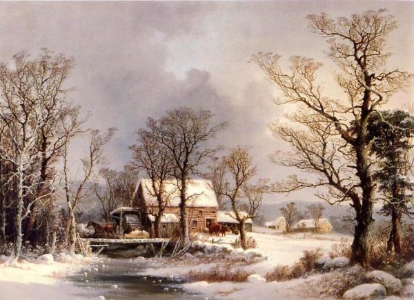 George Henry Durrie Winter In The Country, The Old Grist Mill