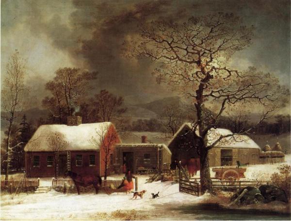 Winter Scene In New Haven, Connecticut by George Henry Durrie