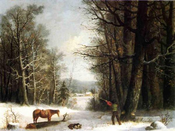 Woodsman In Winter by George Henry Durrie