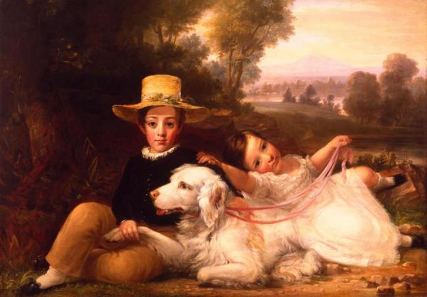 Portrait Of Two Children by George Henry Harlow