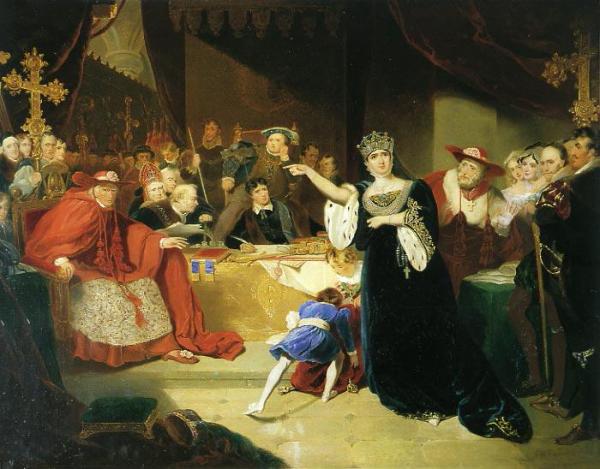 The Court For The Trial Of Queen Katharine, 1817 by George Henry Harlow