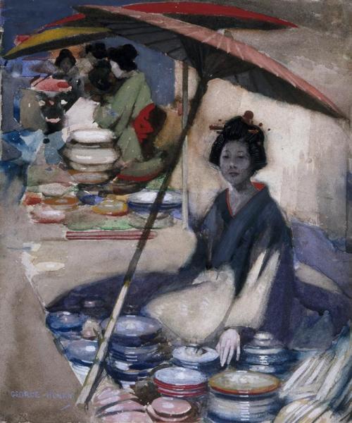 A Japanese Pottery Seller by George Henry