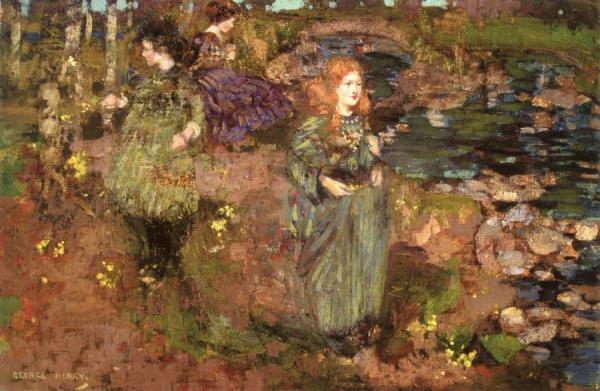 Girls Gathering Cowslips by George Henry Oil Painting Reproductions