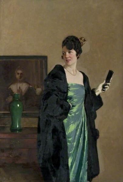 Lady In A Green Dress by George Henry