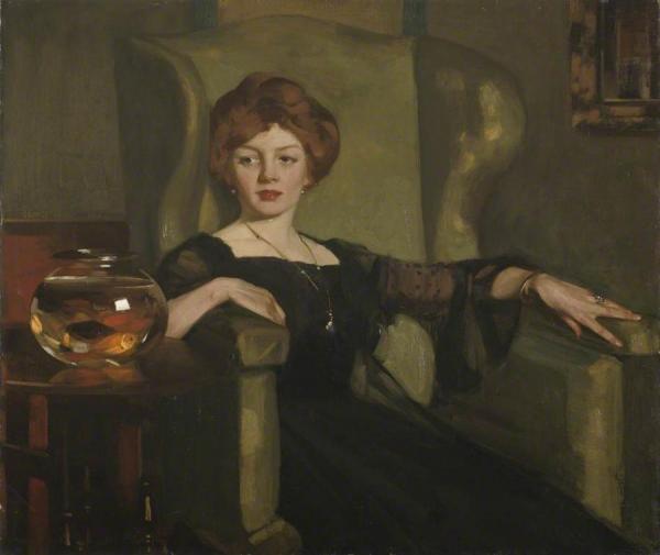 Lady With Goldfish by George Henry