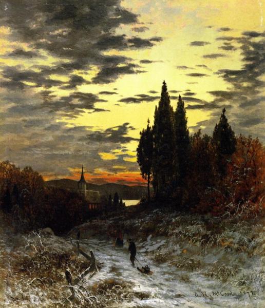 A Winter Sunrise by George Herbert Mccord Oil Painting Reproductions