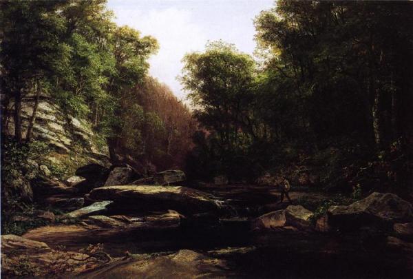 Fishing Near Shade Run Furnace by George Hetzel Oil Painting Reproductions
