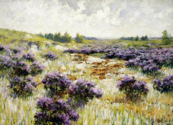 George Hitchcock Field Of Heather, Ca. 1900