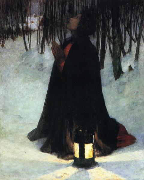 A Dream Of Christmas by George Hitchcock Oil Painting Reproductions