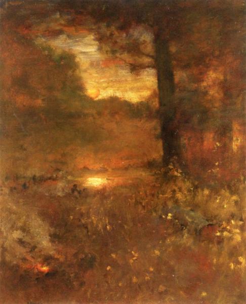 Landscape At Sundown: The Close Of Day by George Inness